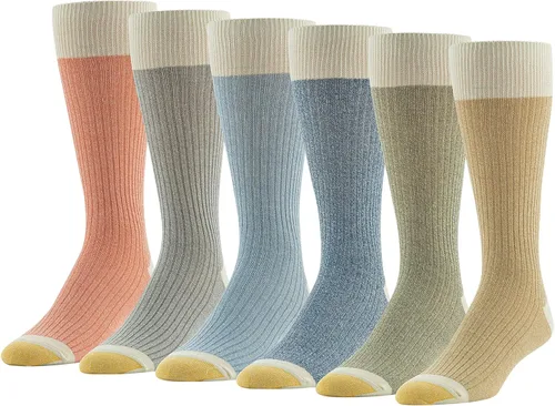 GOLDTOE Calcetines Stanton Crew para hombre, multipares, Varios colores