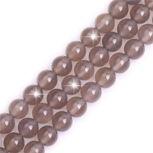 Miniatura 37 de GEM-Inside - Cuentas redondas de ágata de ónix azul claro natural de 0.394 pulgadas (0.394 in) con agujero grande para hacer joyas, suministros