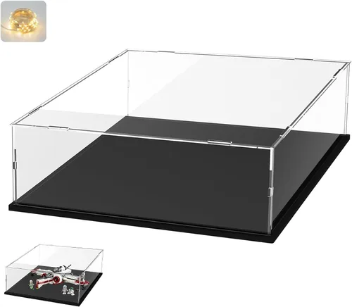 Vitrina de acrílico transparente engrosada para coleccionables Lego 75325, caja transparente de autoensamblaje, gran protección antipolvo con base