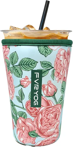Miniatura 15 de Fundas de neopreno reutilizables aisladas para café helado, fundas para tazas de café helado, fundas para bebidas heladas y calientes