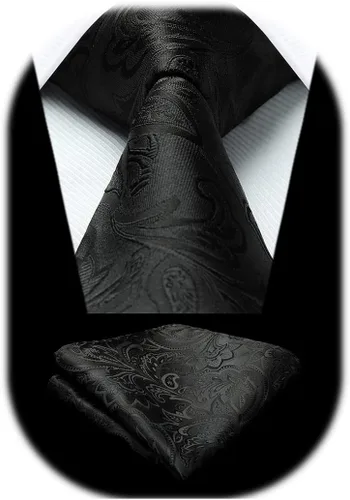 Miniatura 155 de Corbatas florales tejidas clásicas para hombre, corbata cuadrada de bolsillo, corbatas formales para hombres, boda con pañuelo