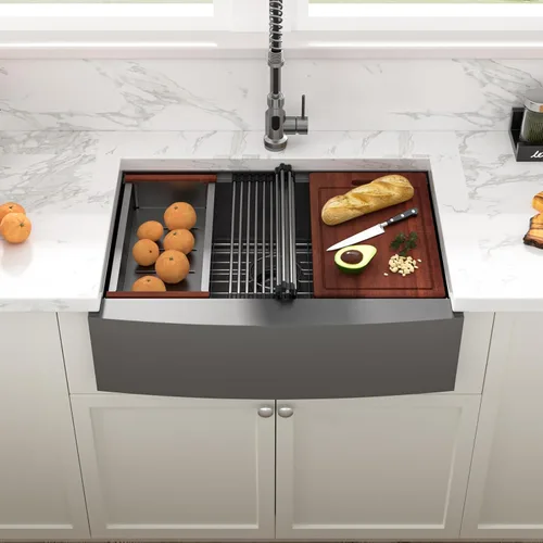 Miniatura 2 de Sarlai Fregadero de cocina de 30 unidades color negro, 30 x 22 pulgadas, fregadero de cocina de 30 x 22 pulgadas, fregadero de cocina de acero Acero