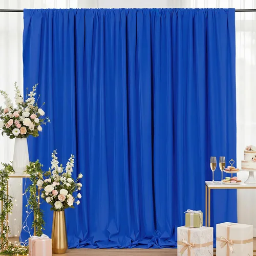 Miniatura 18 de Cortinas de Telón de Fondo Blanco de 2 Paneles 5 x 1,5 m de Poliéster, Telón de Fondo para Fotografía, Cortinas para Decoración de Fondo de Boda