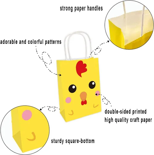 Miniatura 5 de Fancy Land Bolsas de recuerdo de fiesta de animales de granja, bolsa de dulces con asas para regalos de cumpleaños, 18