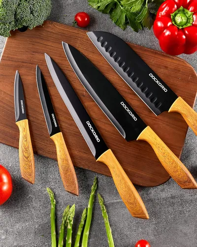 Miniatura 2 de Juego de cuchillos de cocina con bloque, todo en uno, 19 piezas de acero inoxidable de alto carbono, cuchillos de carne, cuchillos de chef, cuchillo