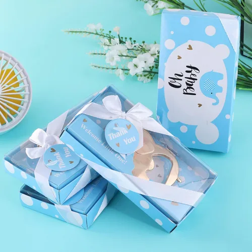 Miniatura 6 de 16 piezas de recuerdos de fiesta de baby shower para invitados, corona de elefante, abrebotellas, regalos de devolución de baby shower, bautismo