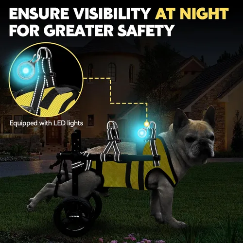 Miniatura 7 de Arnés de repuesto para silla de ruedas para perros pequeños, chaleco ajustable para silla de ruedas para soporte de patas traseras, se adapta a