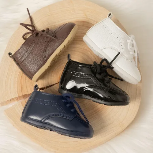 Miniatura 2 de ohsofy Zapatos Oxford de piel sintética para bebés y niños, zapatos de vestir de boda de suela suave y goma