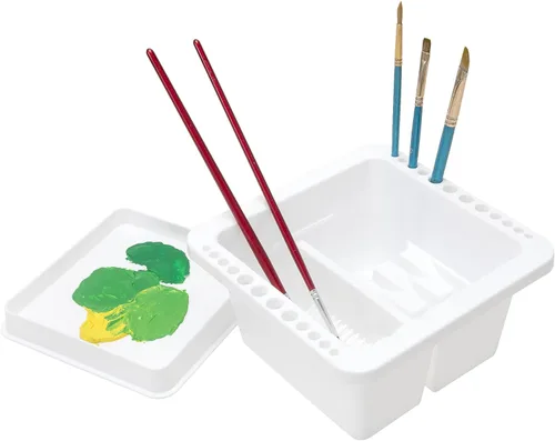 Miniatura 10 de MyLifeUNIT Limpiador de pinceles, soporte y organizadores para pinceles de pintura acrílica, acuarela y pinturas a base de agua (negro)
