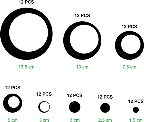Miniatura 2 de Shappy 96 piezas de espejo circular, calcomanías de pared extraíbles para decoración de pared, calcomanías de espejo para sala de estar, dormitorio