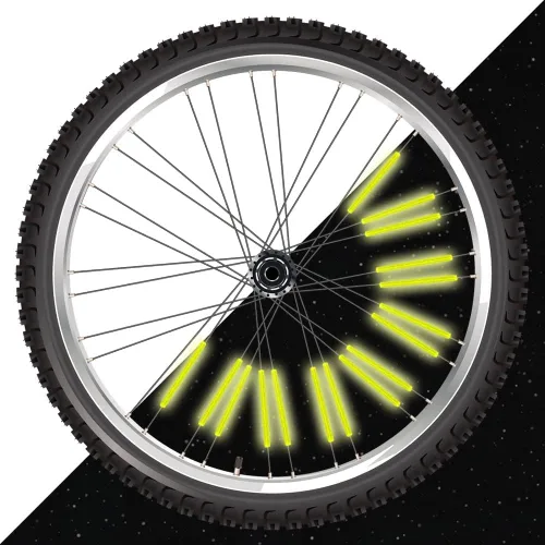 Miniatura 3 de flintronic Reflectores de radios de bicicleta, 48 piezas/72 piezas/96 reflectores de radios de bicicleta para conducción nocturna visibilidad de 360