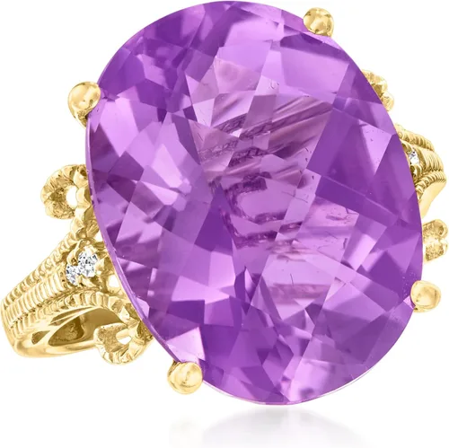 Miniatura 4 de Ross-Simons Anillo de amatista de 1500 quilates en oro amarillo de 14 quilates Gema Amatista