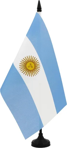 Miniatura 98 de Bandera de mesa de Anguila de 4 x 6 pulgadas, bandera de escritorio británica de Anguila, 5.9 x 3.9 in, palo y base de plástico negro AZ FLAG
