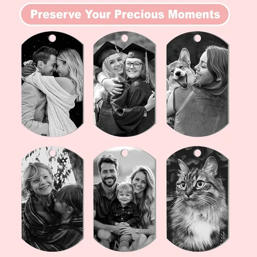 Miniatura 8 de Collar con Foto Personalizada Collar de Foto Personalizada para Hombres Mujeres Novio Aniversario Día de San Valentín Navidad Regalo para Esposo