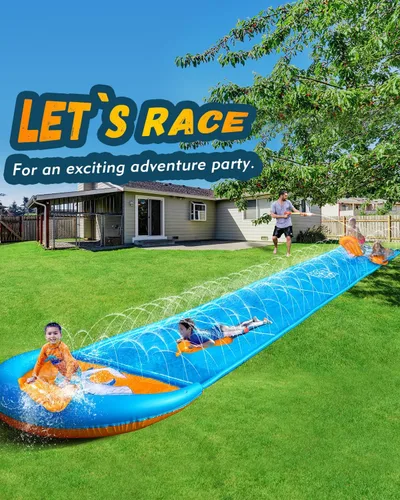 Miniatura 3 de Spring Water Tobogán acuático y deslizador de agua de 32 pies para niños y adultos, juguetes acuáticos de verano al aire libre con rociador, 2