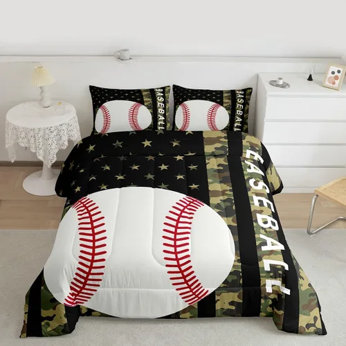 Miniatura 105 de Feelyou Juego de edredón de baloncesto para niñas y niños, juego de ropa de cama con juegos de pelota, decoración de habitación, regalo para amantes
