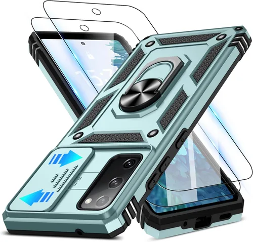 Miniatura 23 de ATUMP Funda para OnePlus Nord N200 5G con protector de pantalla HD con cubierta para cámara deslizante, soporte de anillo de rotación de 360°