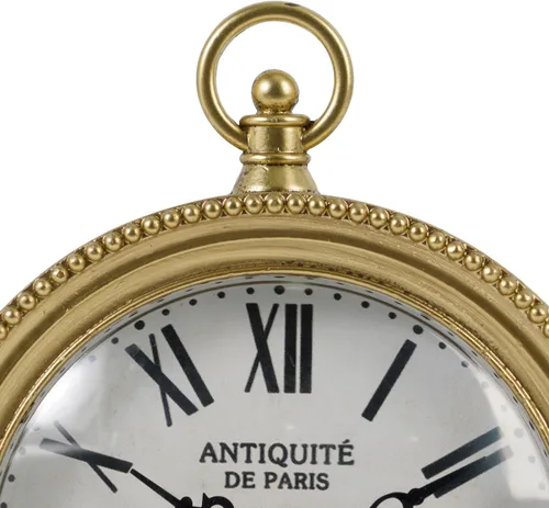 Miniatura 7 de NIKKY HOME Reloj de mesa dorado, reloj de estante y escritorio silencioso sin tictac, funciona con pilas, diseño clásico, decoración decorativa
