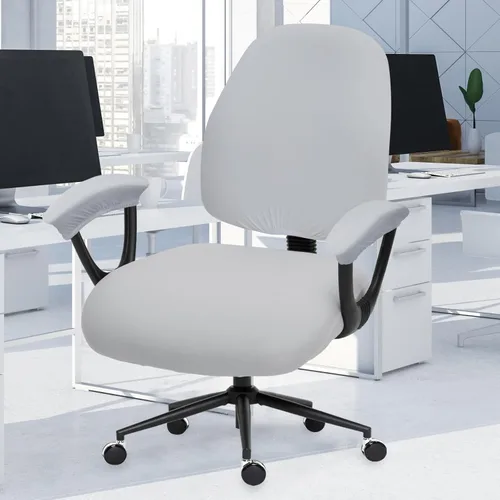 Miniatura 67 de Fundas elásticas para asiento de silla de oficina de escritorio - Funda universal de spandex para silla de computadora - Fundas removibles lavables