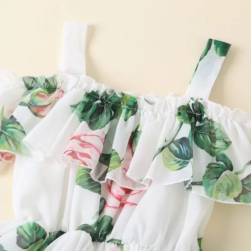 Miniatura 3 de Toddler Baby Girls Summer Dress Chiffon Princess Tutu Dress Floral Beachwear Suspender Sundress Skirt Little Girl Clothes