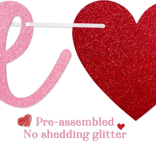 Miniatura 3 de Cartel con texto en inglés "Our Little Valentine", pancarta temática de San Valentín, baby shower, primer día de San Valentín, decoración de fiesta
