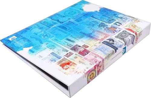Miniatura 5 de Banknote World Álbum de recolección de divisas, azul, 100 bolsillos