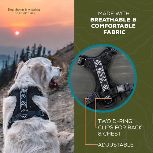 Miniatura 4 de Wilderdog Arnés ligero para perro con correas reflectantes - Pequeño - Negro