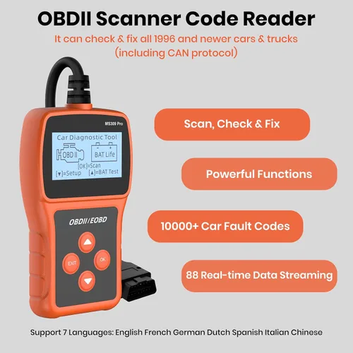 Miniatura 4 de Acum Escáner OBD2 - Lector de código de motor con reinicio, probador de batería, códigos de error de falla claros, herramienta de diagnóstico
