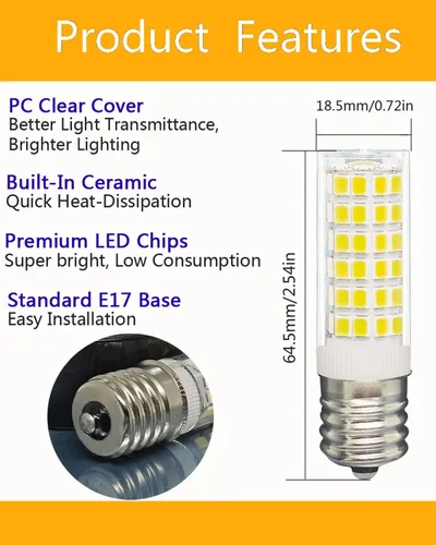 Miniatura 5 de KEI d28k 4w kel2812 - Bombilla para congelador kei d28m kel 2815 ac100-265v 3.8w bombilla para refrigerador 5304517886 repuesto E17 base intermedia