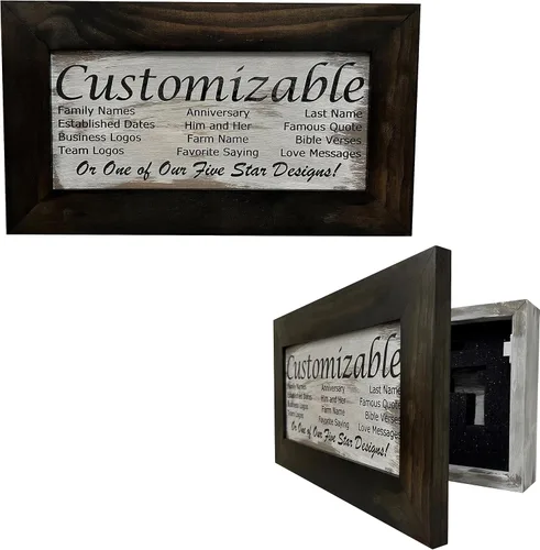 Miniatura 8 de Bellewood Designs Decoración de pared personalizable para armario de armas, caja fuerte personalizada para guardar tu pistola de forma segura a