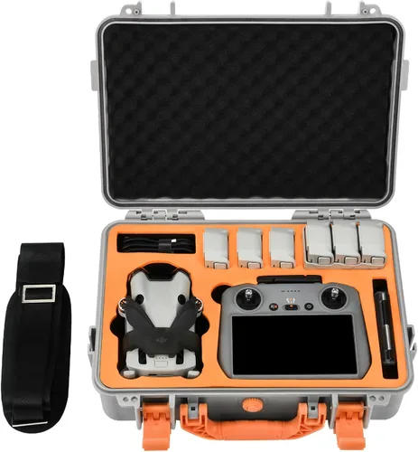 Estuche rígido para DJI Mini 4 Pro: IP67 Fundas de transporte impermeables para Mini 4/3 Pro/3 Drone Fly More Combo RC 2/RC Smart Controller | Caja