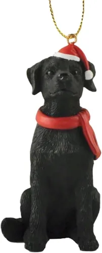 Figurino de Adorno Colgante de Árbol de Navidad de Labrador Negro - Adorno de Labrador Negro, Adornos de Perro para Vacaciones, Relleno de Calcetas