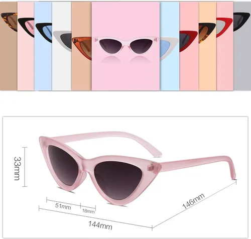 Miniatura 4 de SOJOS Gafas de sol retro vintage angostas ojo de gato para mujer gafas de plástico marco SJ2044