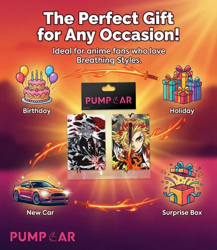 Miniatura 4 de PumpCar Ambientador japonés de doble cara Kamado Tanjiro Kyojuro Rengoku japonés colgante de cereza perfumado Anime Cool para espejo retrovisor