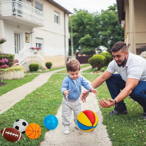 Miniatura 8 de Pelotas para niños pequeños de 1-3 años, juguetes deportivos para niños pequeños, juego de 7 pelotas deportivas de espuma suave para niños - pelota