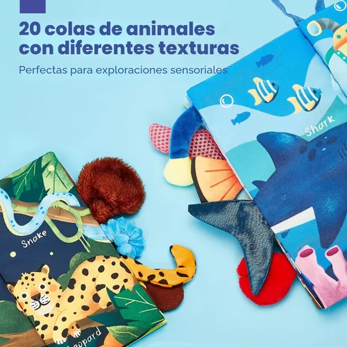 Miniatura 4 de hahaland Juguetes para bebés de 0 a 6 meses, libros arrugados para bebés, paquete de 2, tela suave, sensación al tacto, libro para bebés de 6 a 12