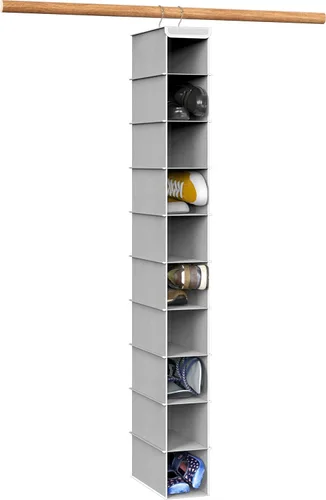 Miniatura 10 de Simple Houseware - Paquete de 2 organizadores colgantes con 10 estantes, color gris