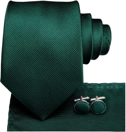 Miniatura 5 de Dubulle Corbata de Seda Floral de Paisley para Hombre Corbata a Rayas y Pañuelo de Bolsillo Gemelos Conjunto Boda Negocios