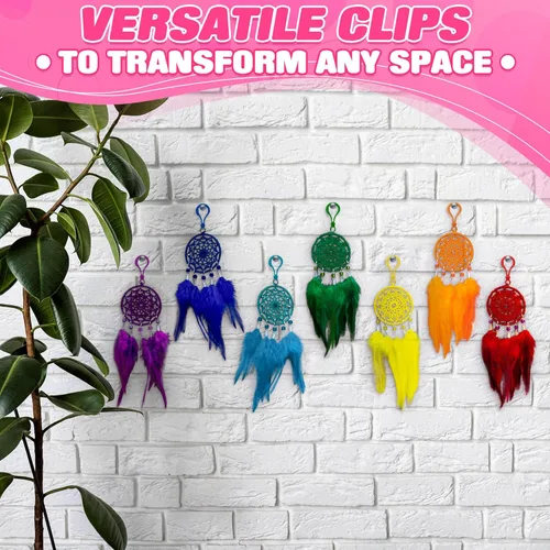 Miniatura 7 de Juego de 100 clips de plástico para llavero – Ganchos resistentes para llavero en 15 colores surtidos con cierre fácil de abrir y agujero