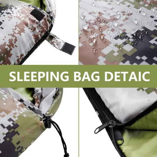 Miniatura 8 de Sacos de Dormir para Adultos, Niños y Niñas - Saco de Dormir Ligero Impermeable para Clima Cálido y Frío con Mochila Compacta, Ideal para 3-4