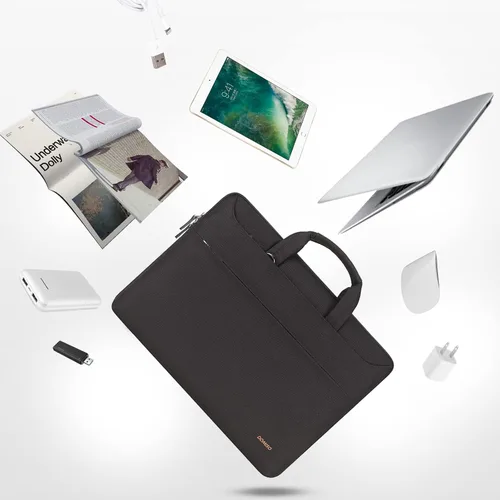 Miniatura 3 de DOMISO Bolsa mensajero de hombro tote para laptop de 14 pulgadas para mujeres y hombres, bolsa de computadora para viajes de negocios y trabajo