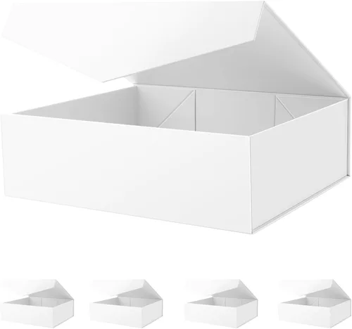Miniatura 57 de Caja de regalo negra con ventana, caja de regalo magnética transparente para regalo, caja de propuesta de padrino de boda (10.5 x 7.5 x 3 pulgadas)