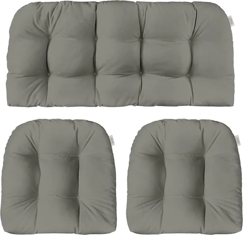 Miniatura 16 de RSH DECOR: Sunbrella - Juego de 3 cojines de mimbre copetudos 41 x 19 pulgadas y 19 x 19 pulgadas Fabricado con tela de rendimiento Sunbrella