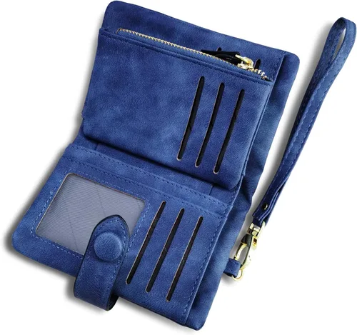 Miniatura 13 de AOXONEL Women's Small Bifold Leather wallet Rfid blocking Ladies Wristlet with Card holder id window Coin Purse