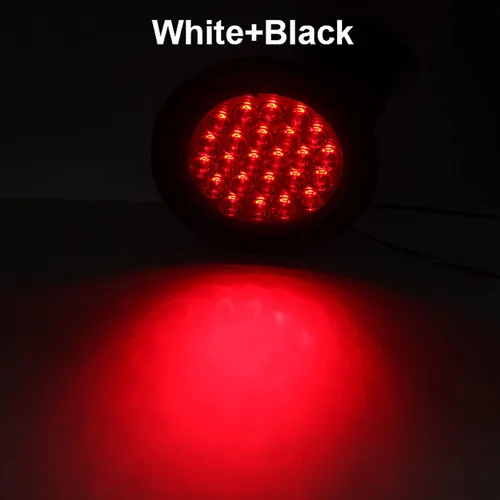 Miniatura 4 de 4 piezas de luces traseras LED redondas de 4 pulgadas para remolque, rojas, 24 LED, impermeables, luces traseras LED redondas de 4 pulgadas