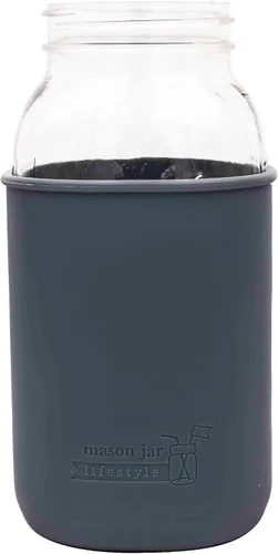 Miniatura 2 de Paquete de 2 fundas de silicona de medio galón gris carbón de 64 onzas para proteger tarros Mason Mason Jar Lifestyle
