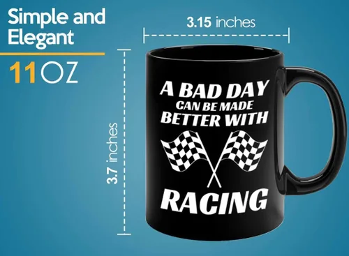 Miniatura 5 de Taza de café Racer de 11 onzas, color negro, Better With Racing - Fuel Speed Racer Car Guys Circuit Automotriz Racing Boy Regalos para él, papá