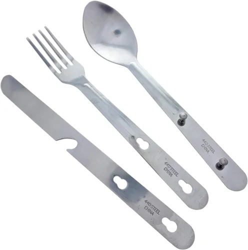 Miniatura 5 de ASR Outdoor Juego de 2 utensilios de cocina minimalista para campamento, estilo militar del ejército MRE Chow