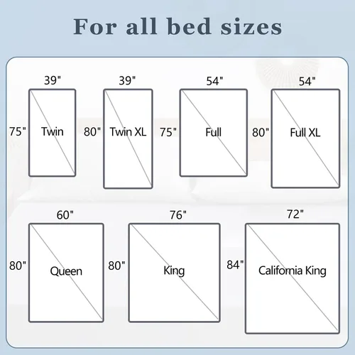 Miniatura 7 de Mkono Correas de cama ajustables para sábanas que mantienen las sábanas firmes y apretadas en 6 direcciones cruzadas con 14 clips, tirantes