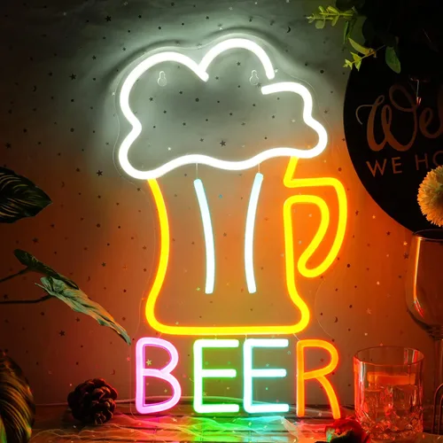 Miniatura 10 de Letrero de neón de Soda con luz LED, señal de neón regulable para cócteles para decoración de pared 42,4 cm X 30 cm, señal de neón para bar